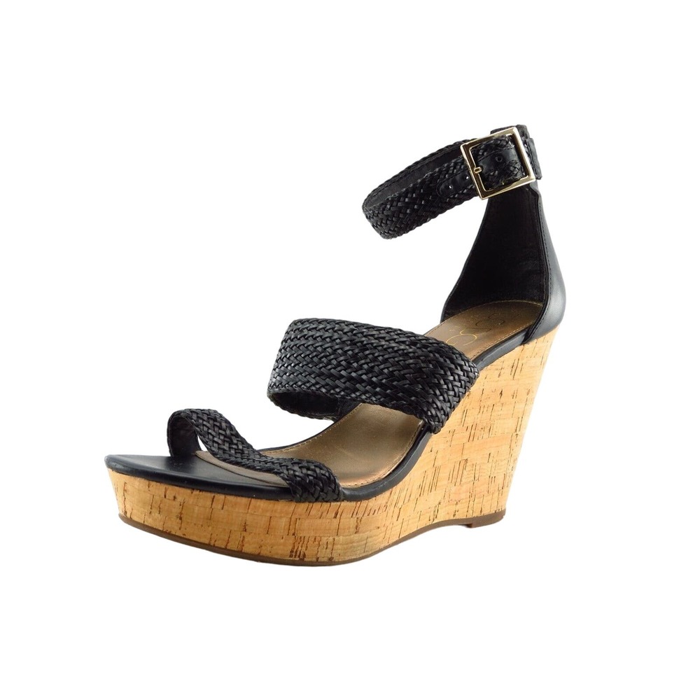 BCBGeneration Size 10 M Black Ankle Strap Synthetic Women Sandal Shoes